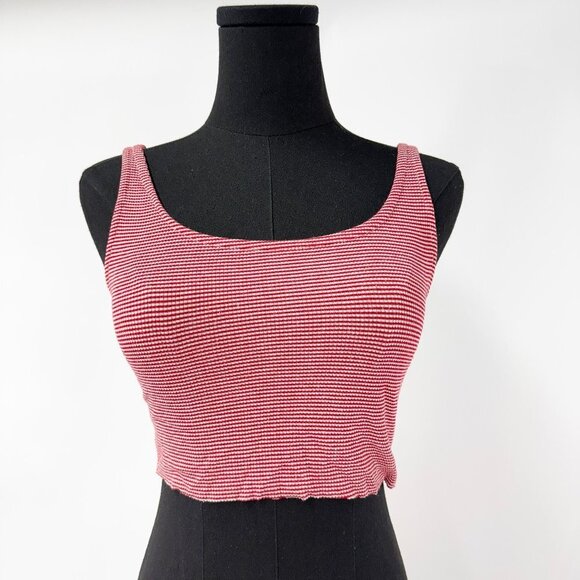 BRANDY MELVILLE LACE RED AND WHITE STRAP TANK TOP - Picture 2 of 5